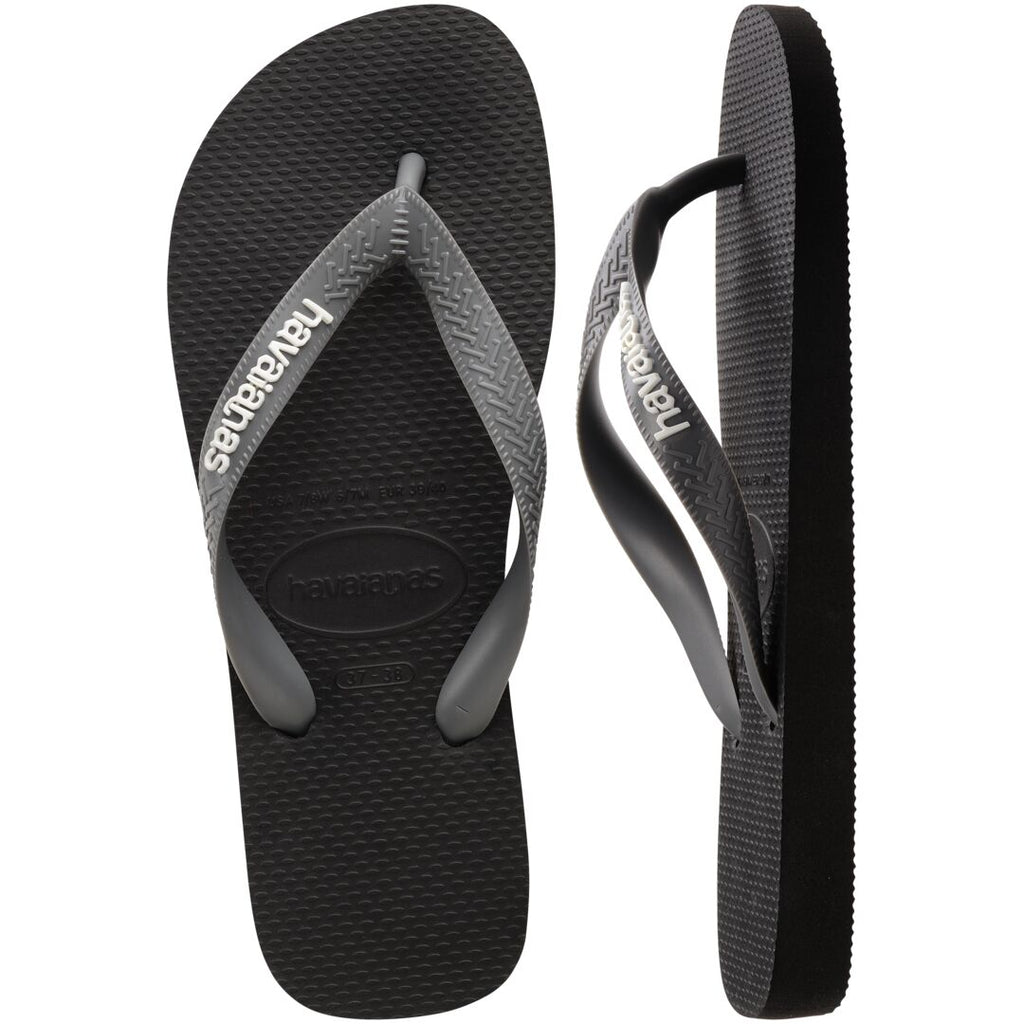 HAVAIANAS Top Logo Pop Up Tongs Black/Steel Grey