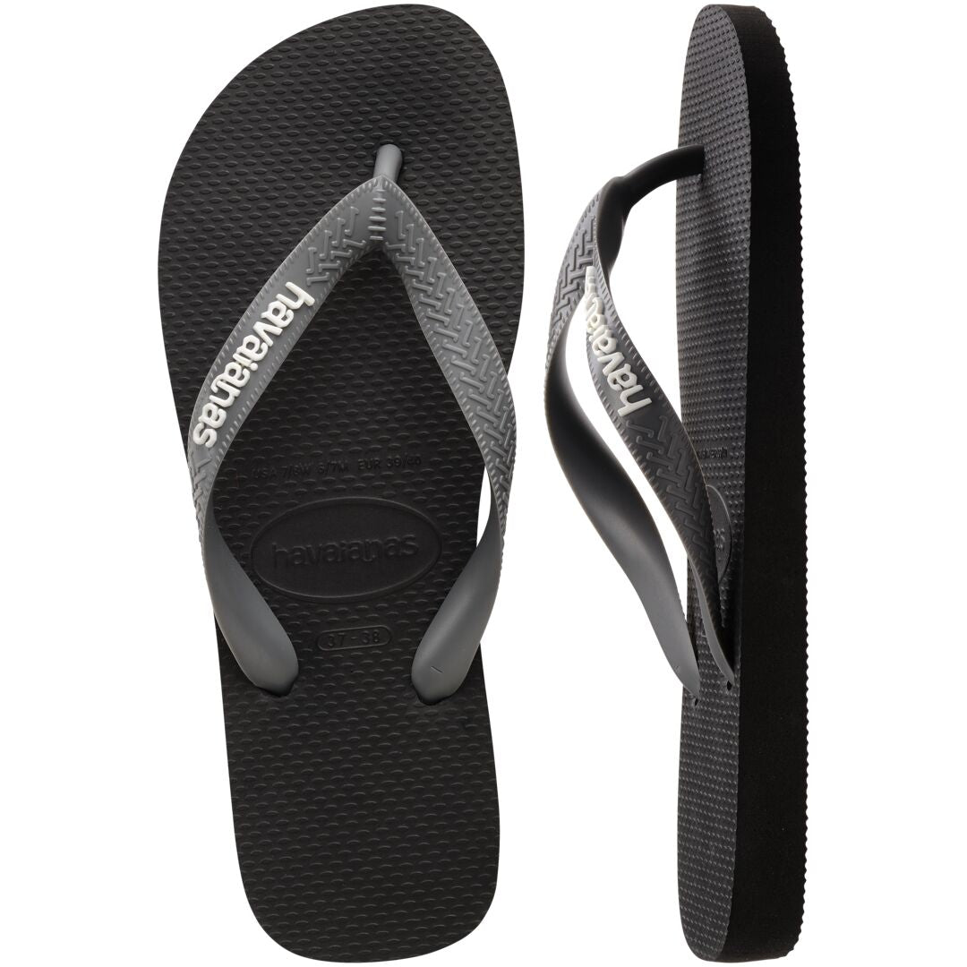 HAVAIANAS Top Logo Pop Up Tongs Black/Steel Grey