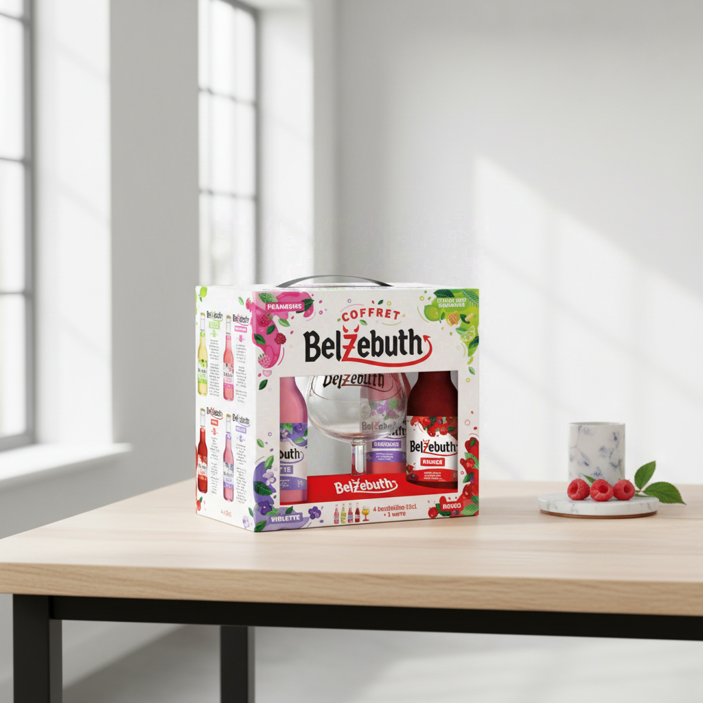BELZEBUTH Coffret découverte 4 bouteilles 33 cl + 1 verre