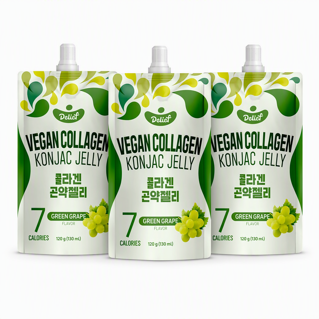 Delief Gelée de konjac au raisin vert vegan - 120 g (Lot de 3)