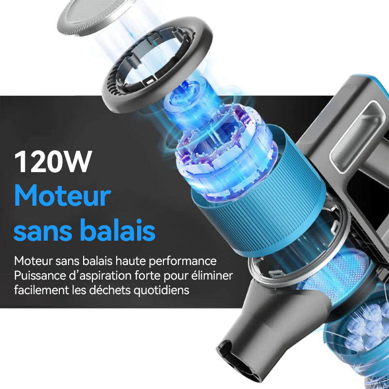 Ochama Aspirateur Balai Sans Fil 4 en 1 18 kPa Autonomie de 40 Minutes Écran LED