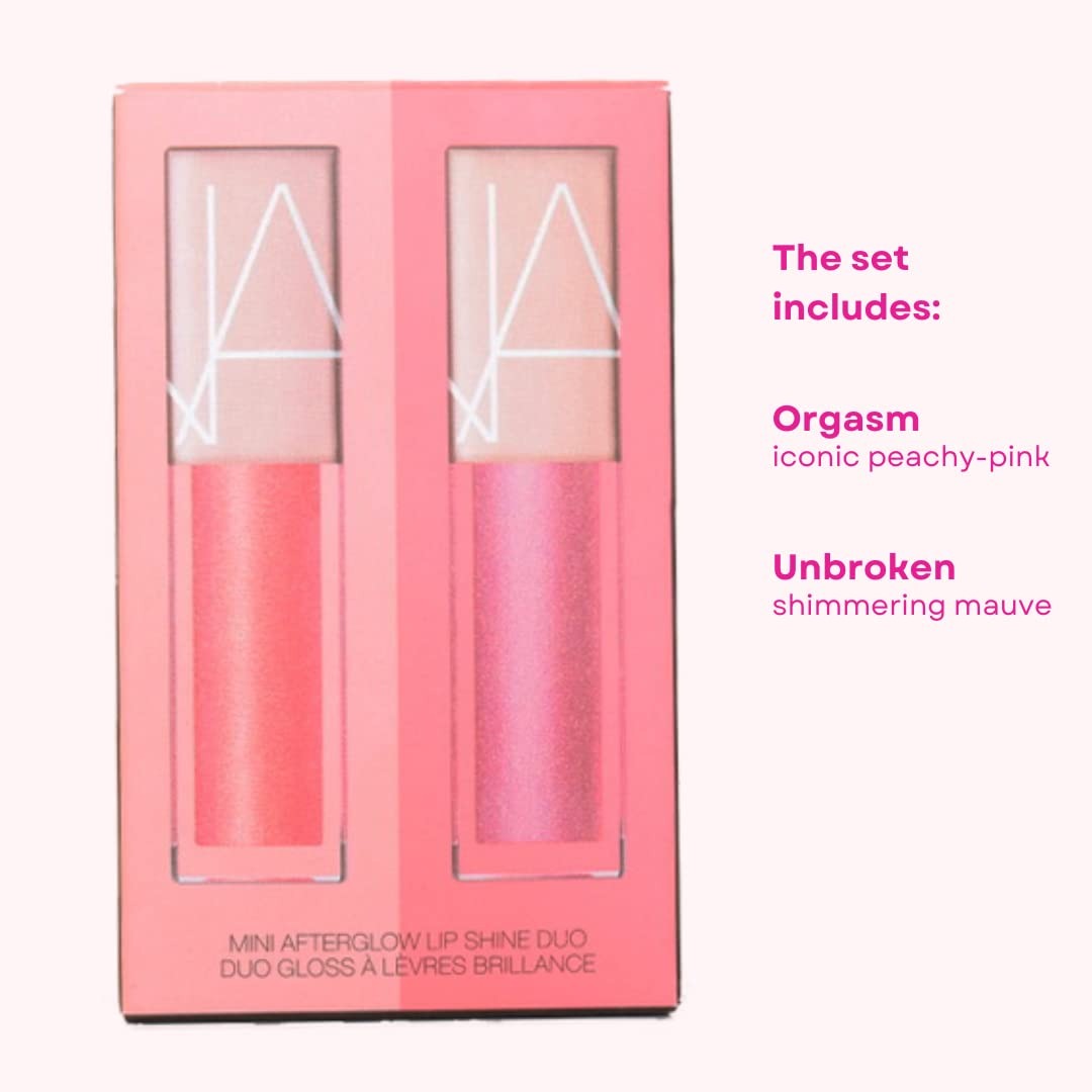 NARS Coffret mini brillant à lèvres Afterglow #ORGASM + #UNBROKEN 3,7 ml x 2