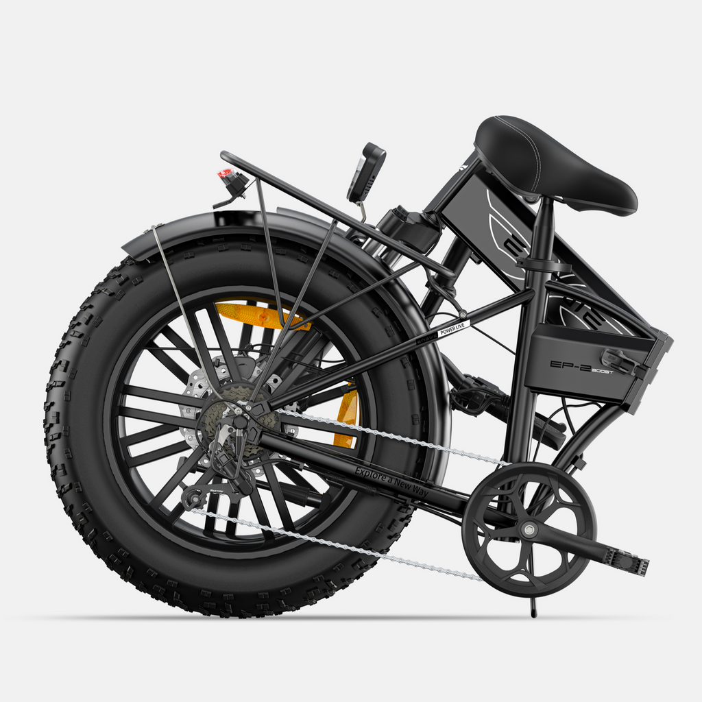 ENGWE EP-2 Boost Vélo électrique pliable avec batterie amovible 48 V 13 Ah, autonomie 120 km, pneus 50,8 x 10,2 cm, 7 vitesses, tous terrains - Noir