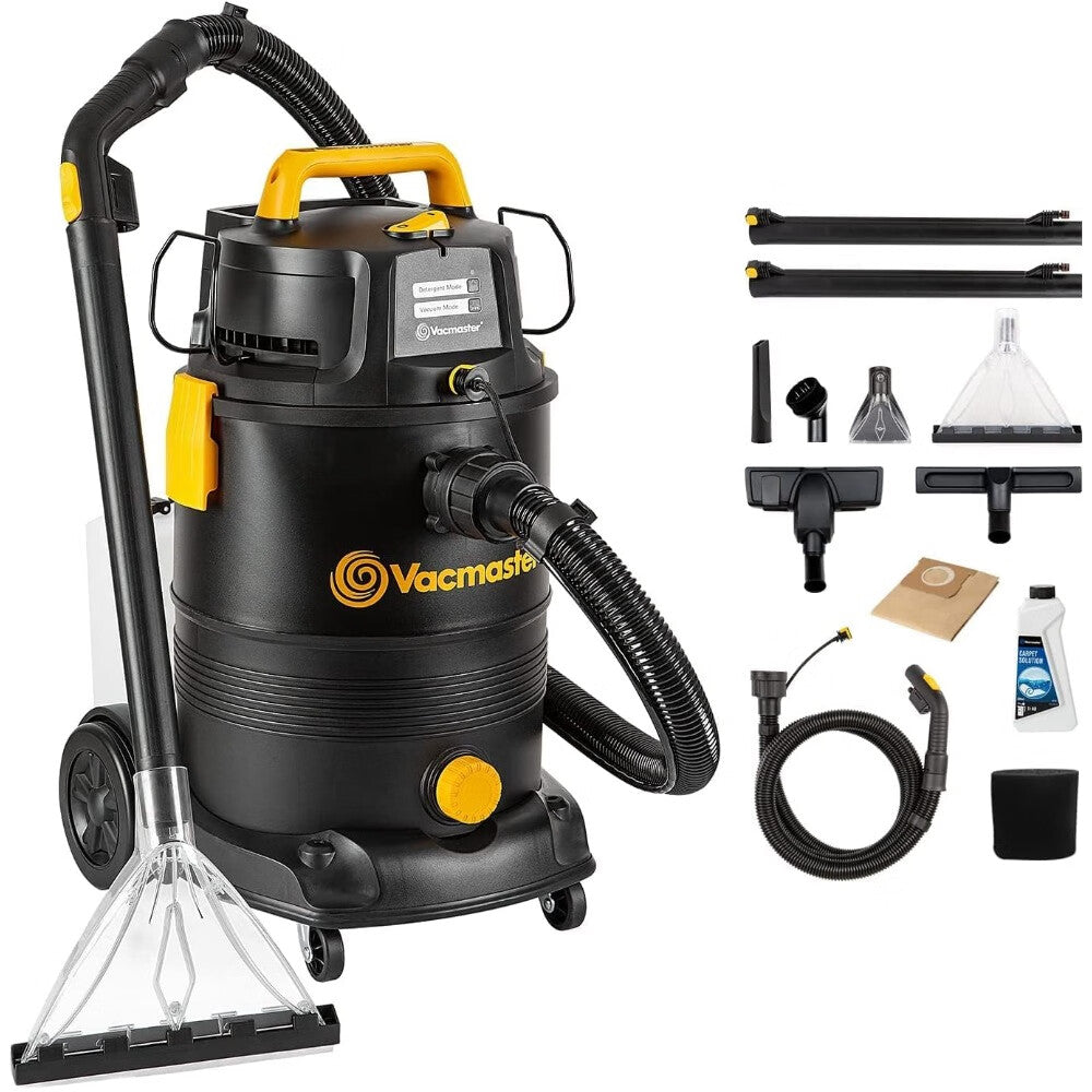 Vacmaster VK1330PWR Aspirateur eau et poussière 1300 W 30 L 3-en-1 Nettoyeur de sols et tapis à double bac 60 x 35 x 45