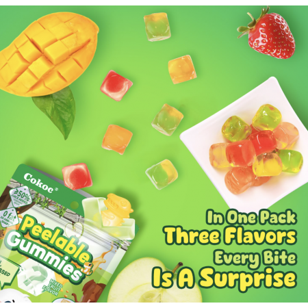 Cokoc Gommes à Éplucher Saveur Fruits Assortis 60 g