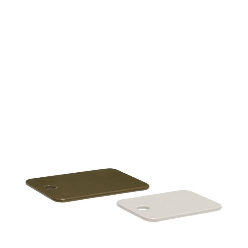 Hübsch Amare Lot de 2 planches en céramique Sable/Olive