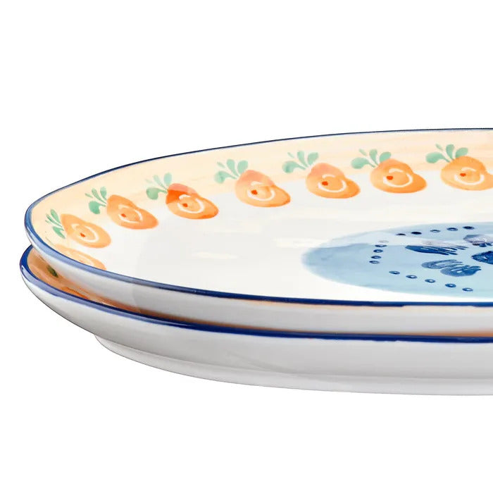 BJÖRN NAPOLI Lot de 2 plateaux de service motif agrumes - 36,5 x 22 cm