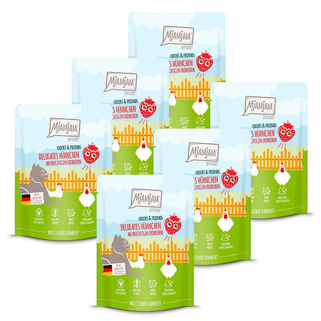[Peut être servi frais pour l'été] MjAMjAM Quetschie Nourriture humide pour chat au poulet 300 g x 6