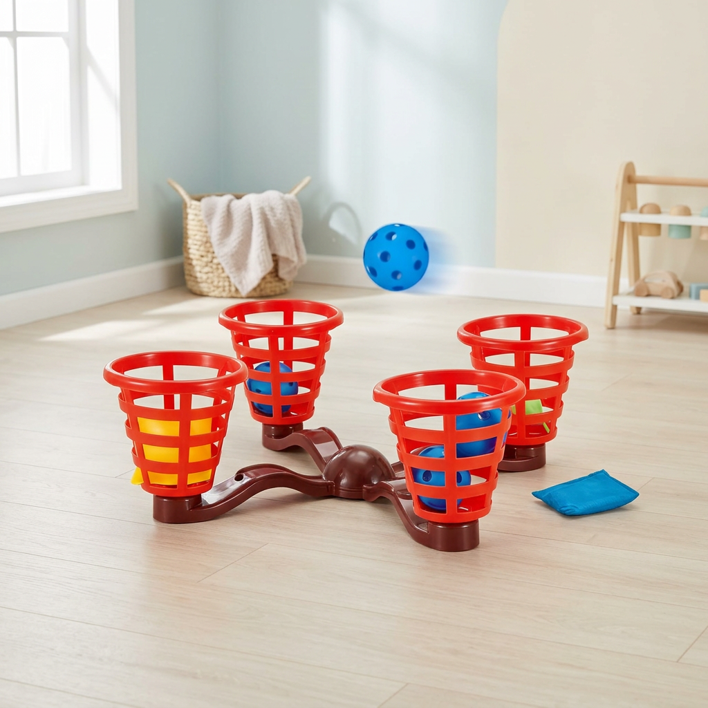 Jeu de basket-ball portable pour enfants CubiDoodle, mini panier en ABS avec ballon, hauteur réglable 100-150cm pour intérieur/extérieur