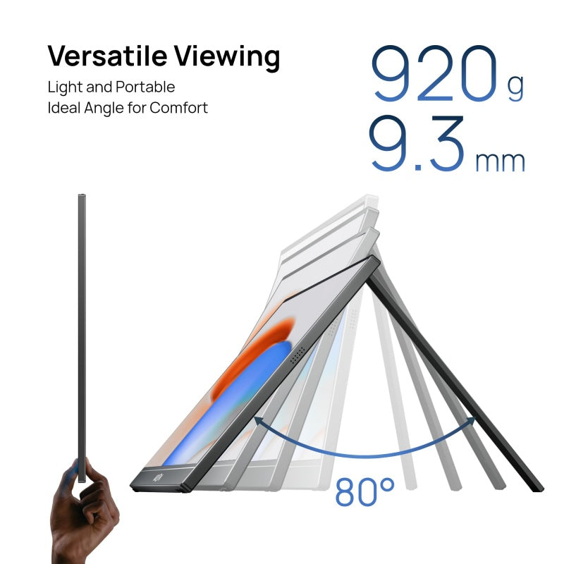 ARZOPA A1M Moniteur portable 17,3 pouces, grand écran portable avec affichage IPS HDR Full HD et pied, parfait comme second écran USB-C et HDMI pour ordinateur portable, PC, smartphone, PS5, Xbox