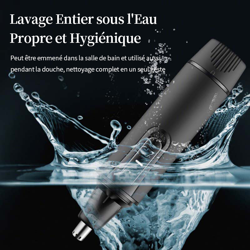 Sparoma Tondeuse poils nez et oreilles 3-en-1 pour hommes avec lumière LED, Têtes de tondeuse favoris et sourcils, Moteur 6500 tr/min, Entièrement étanche, À piles
