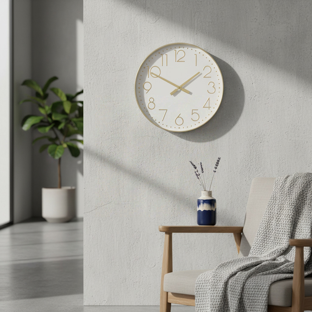 Atmosphera Horloge Laure diamètre 51 cm plastique doré