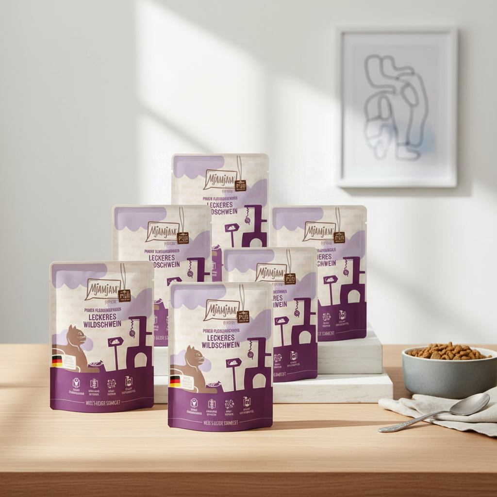 [Peut être servi frais pour l'été] MjAMjAM Quetschie Pur Nourriture humide pour chat Sanglier 300 g x 6