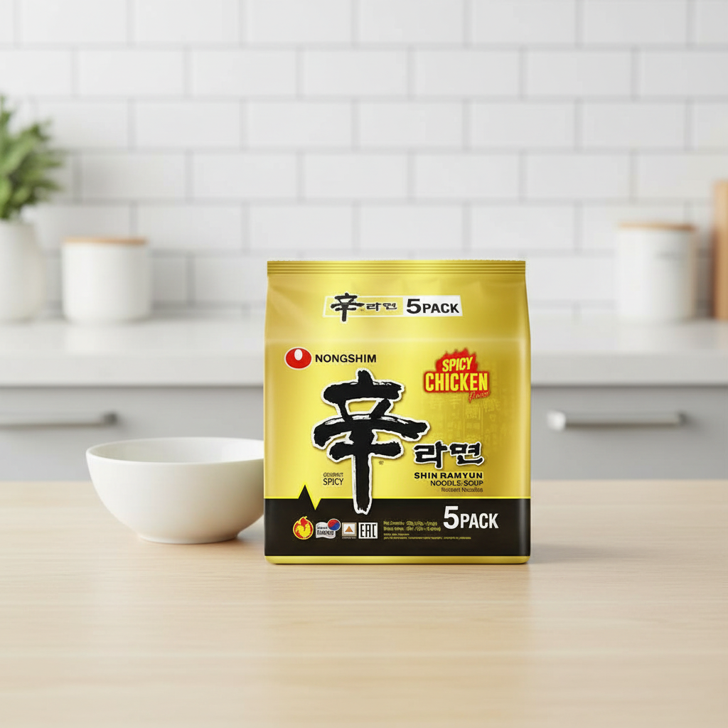 Nongshim Shin Ramyun Nouilles instantanées au poulet épicé - 5 x 120 g