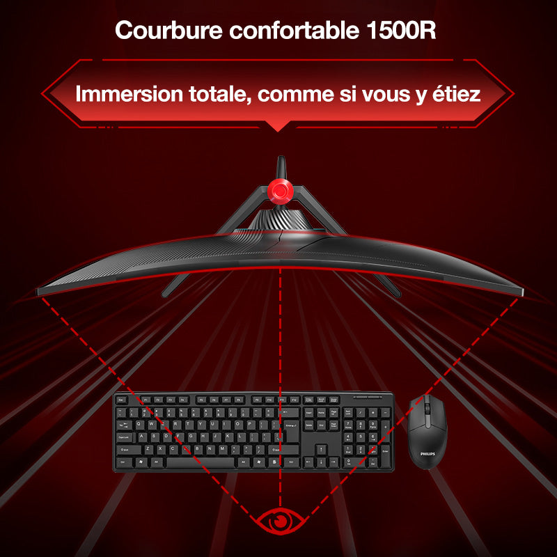 Lepow Moniteur de jeu incurvé ultra-large 34" avec taux de rafraîchissement de 165 Hz et résolution 3440 × 1440