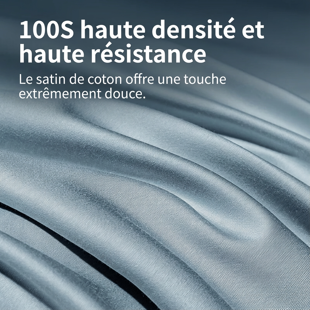 ochama x J.ZAO Parure de lit - Coton à fibres longues 100s ultra-doux, Lit de 1,8 m, Couette 220x240 cm, Bleu Rhin