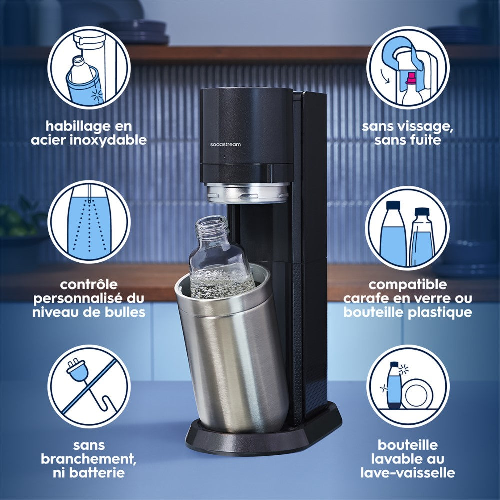Sodastream DUO® machine à eau pétillante avec bouteille en verre