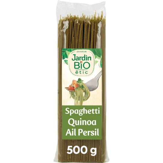 JARDIN BIO ETIC Spaghetti Colorés Bio au Quinoa, Persil et Ail 500 g