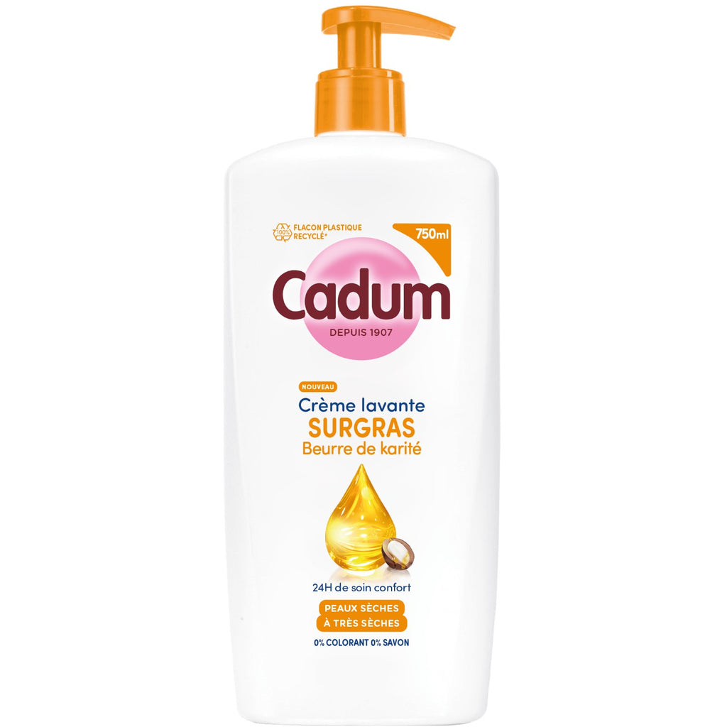 CADUM Maison Peaux Sèches Crème Lavante Surgras Beurre de Karité 750ml