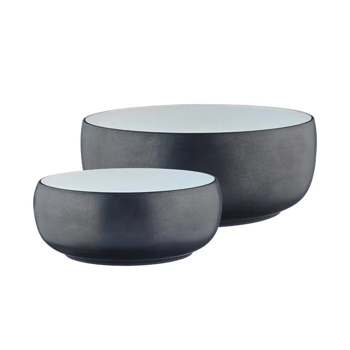 BJÖRN GOURMET Lot de 2 saladiers onyx - Ø 25 cm et Ø 29,5 cm