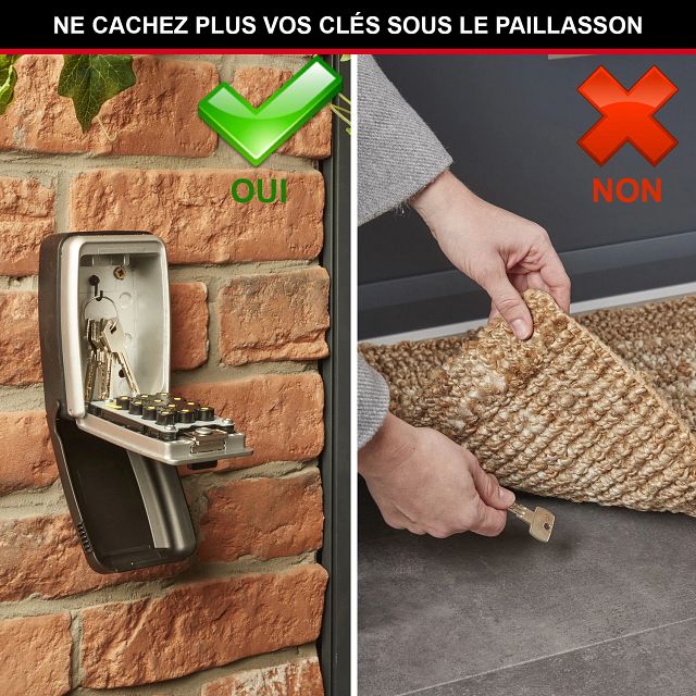 Master Lock Boîte à clés à bouton-poussoir, mural, format moyen, 79 x 117 x 52 mm