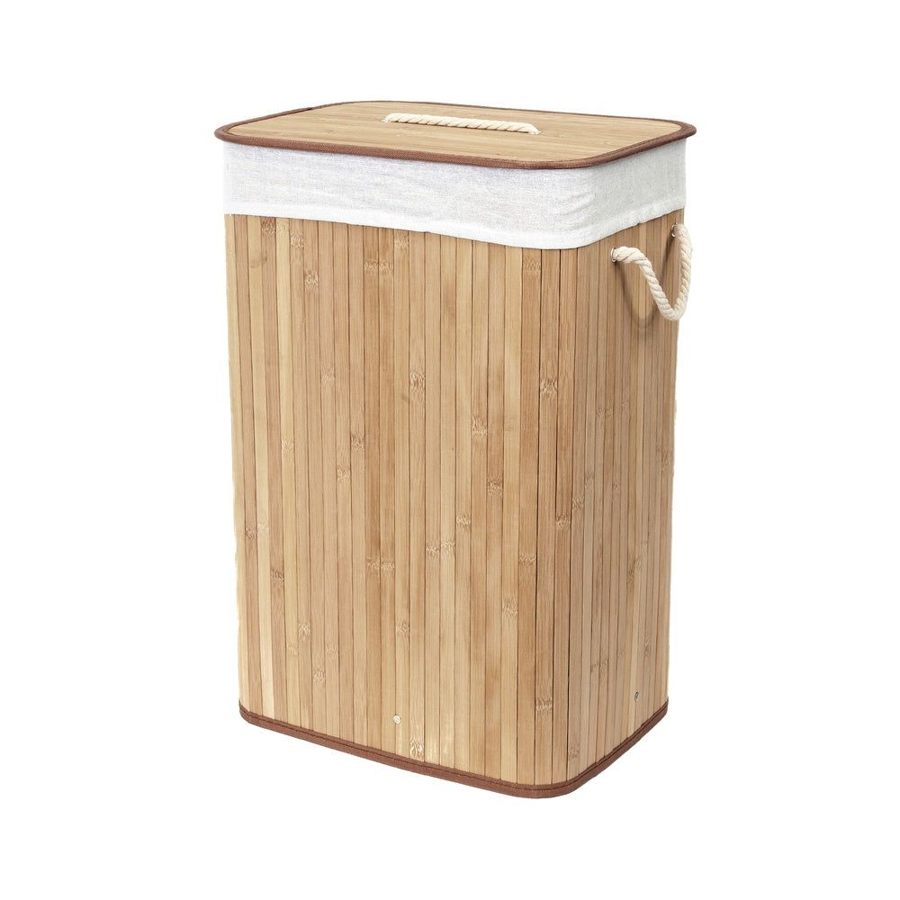 COMPACTOR Panier à Linge Pliable en Bambou avec Couvercle et Poignées
