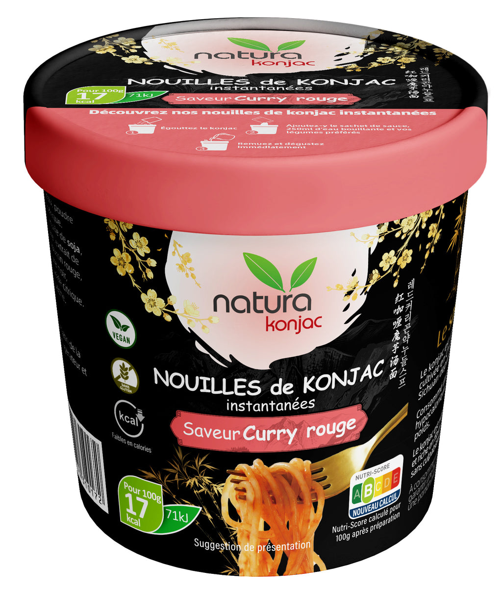 Natura Konjac Nouilles instantanées de konjac curry rouge 162 g