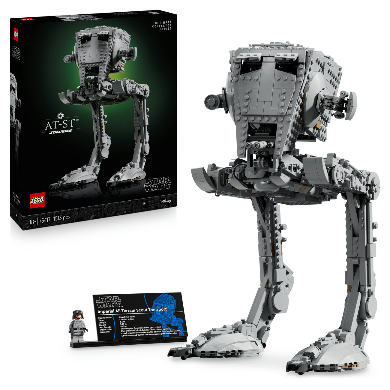 LEGO Star Wars AT-ST Walker 75417 Set de Construction Jouet pour Adultes (1 513 Pièces)