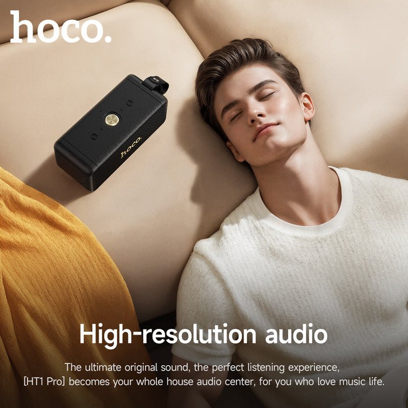 hoco. HT1 Pro Marquis Enceinte Bluetooth 16 W, deux haut-parleurs 52 mm, kit mains libres, Noir