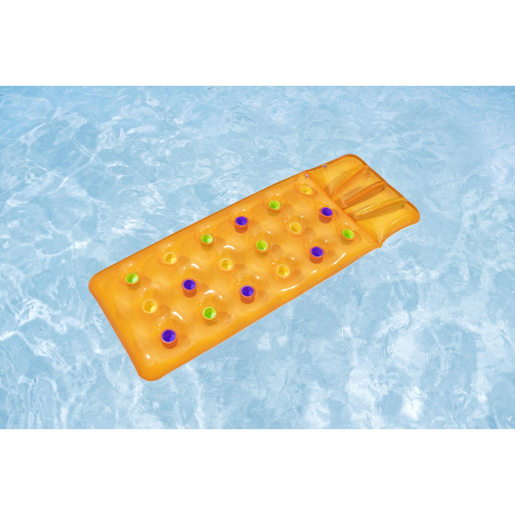 Bestway® Matelas flottant de piscine Couleurs d’été™ Orange avec oreiller
