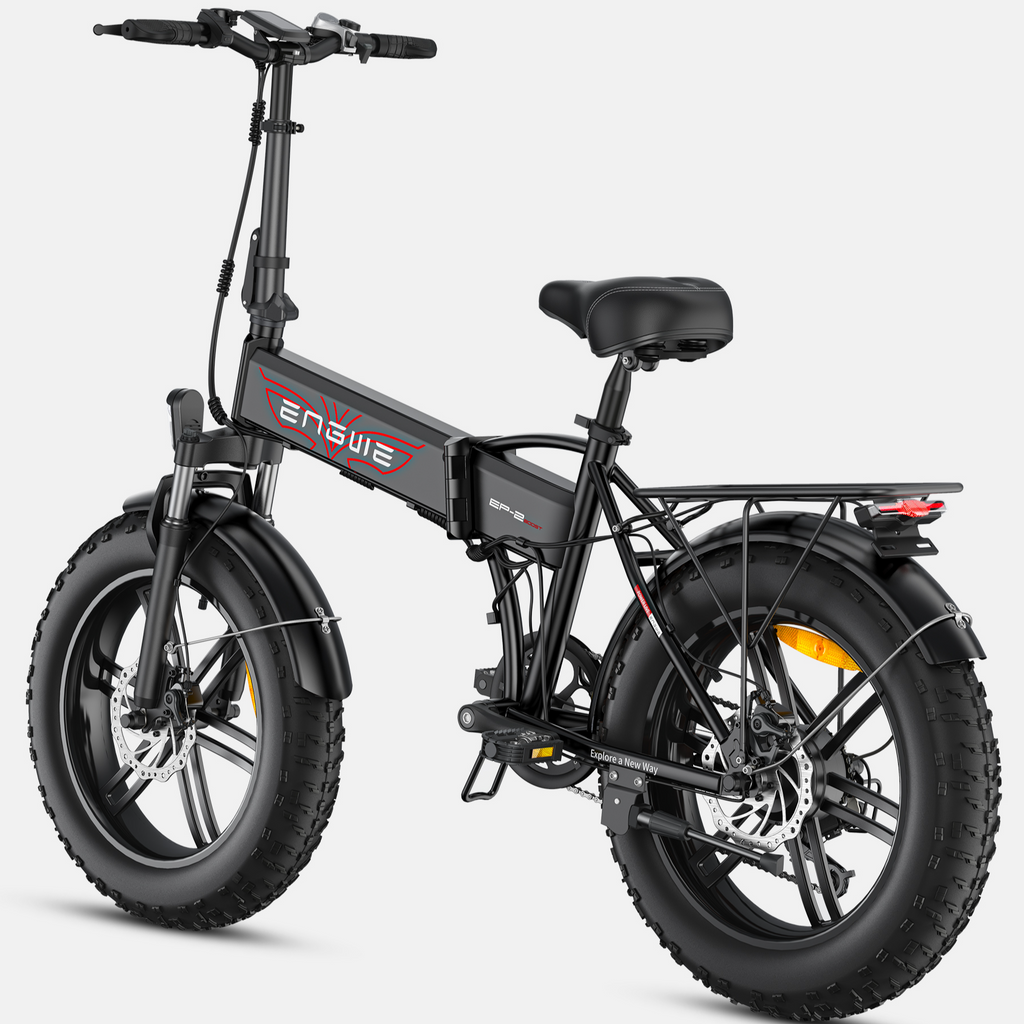 ENGWE EP-2 Boost Vélo électrique pliable avec batterie amovible 48 V 13 Ah, autonomie 120 km, pneus 50,8 x 10,2 cm, 7 vitesses, tous terrains - Noir