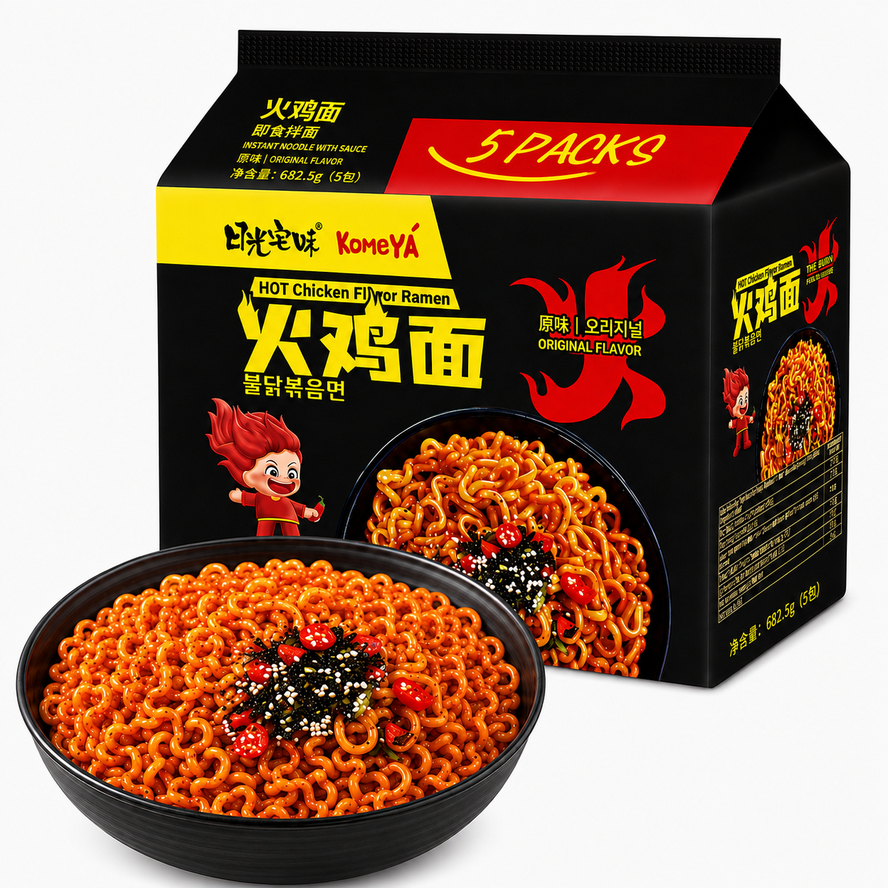 KOMEYA Nouilles instantanées goût original 136,5 g x 5
