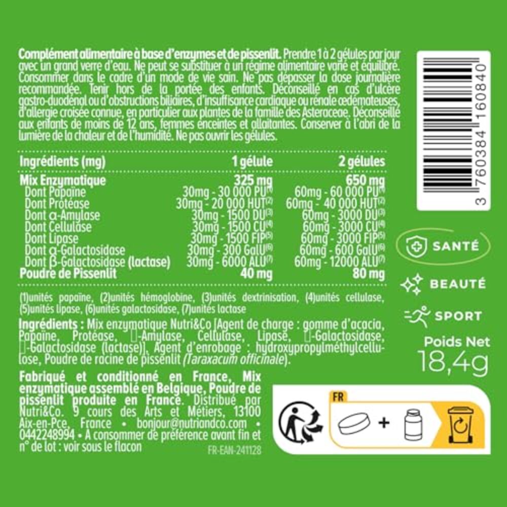 Nutri&Co Enzymes Digestifs - 40 gélules