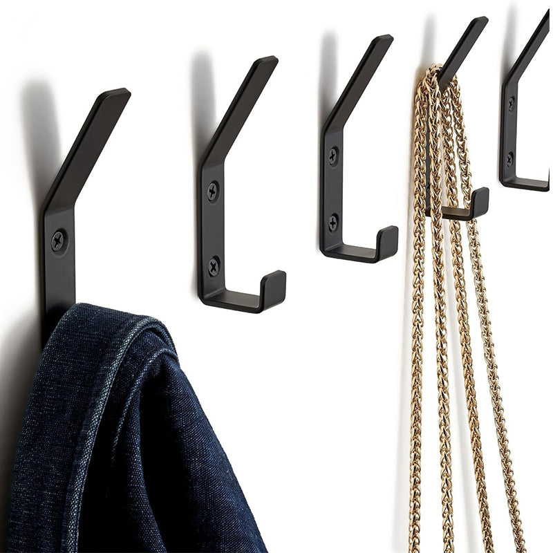 JORDAN&JUDY Lot de 5 crochets de porte en acier inoxydable pour vêtements, chapeaux et clés