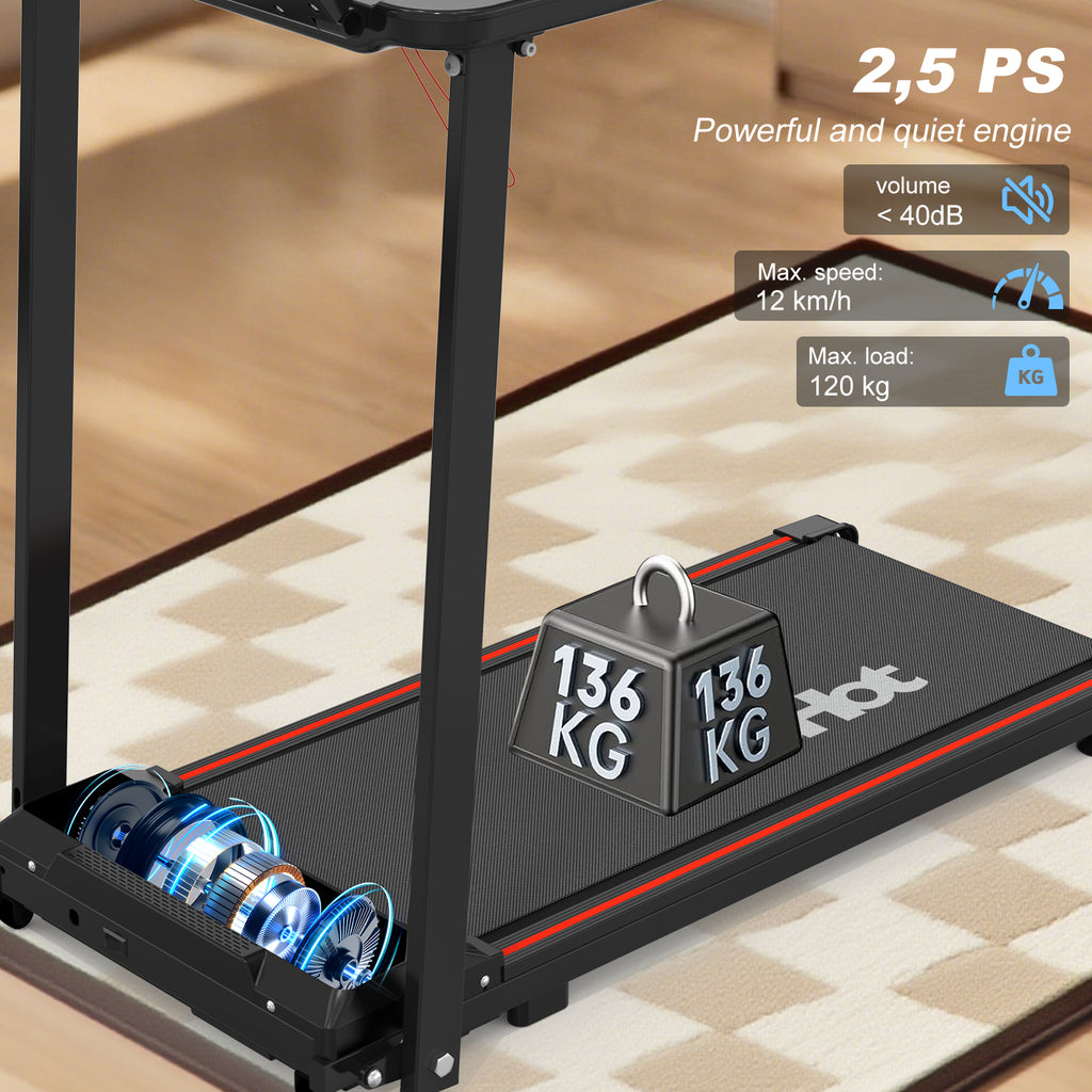 KEHOT SL-Q30 Tapis de course pliable avec vitesse réglable 1 à 12 km/h, courroie 375 × 945 mm, alimentation 220-240 V et compatible Bluetooth/FITSHOW/KINOMAP/ZWIFT