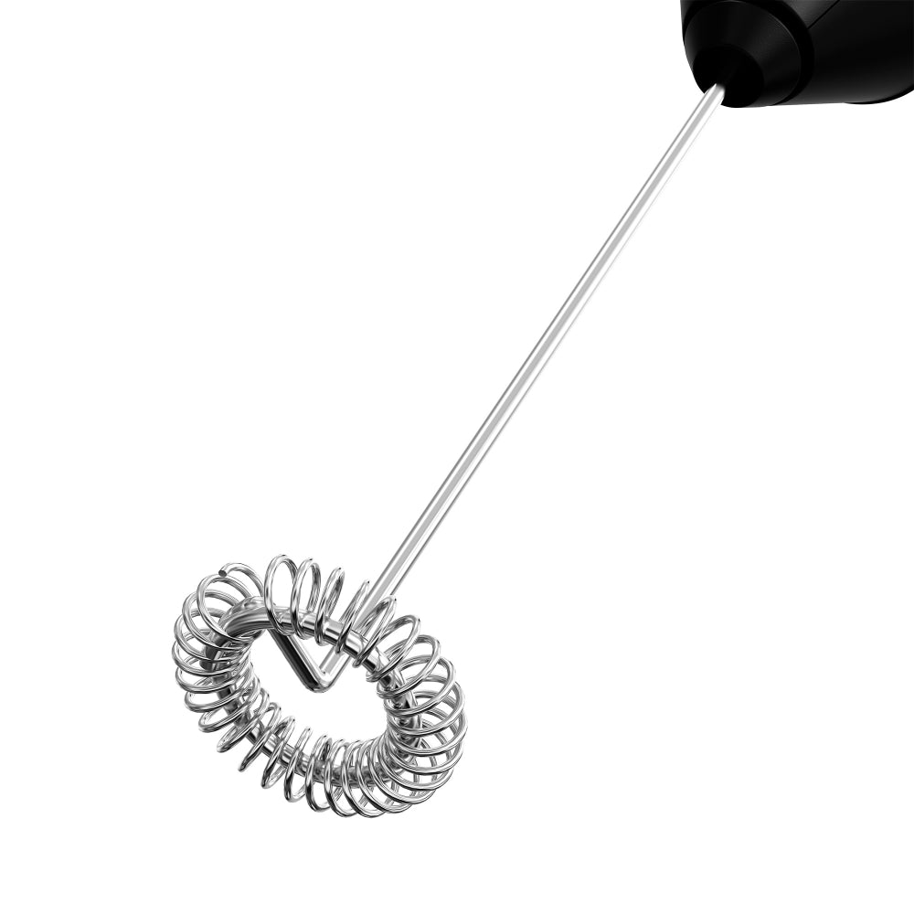 KitchenCook KFOAM Mousseur à lait électrique à piles avec fouet en acier inoxydable 304 et support