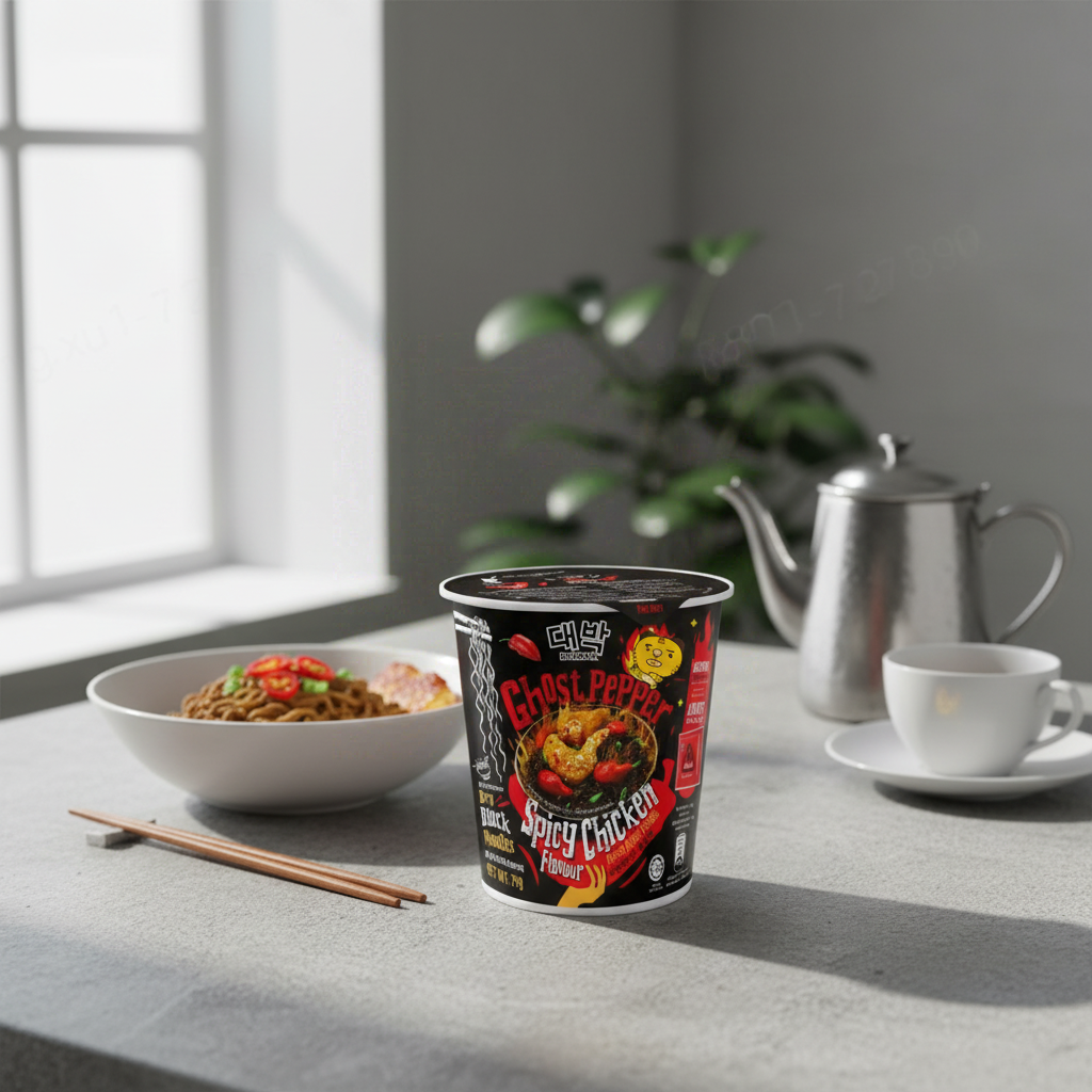 DAEBAK Pot de Nouilles Poulet Épicé Ghost Pepper Black 79 g