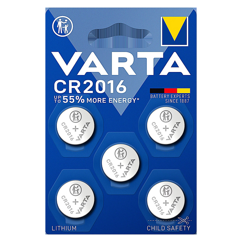 VARTA Piles lithium CR2016 x 5