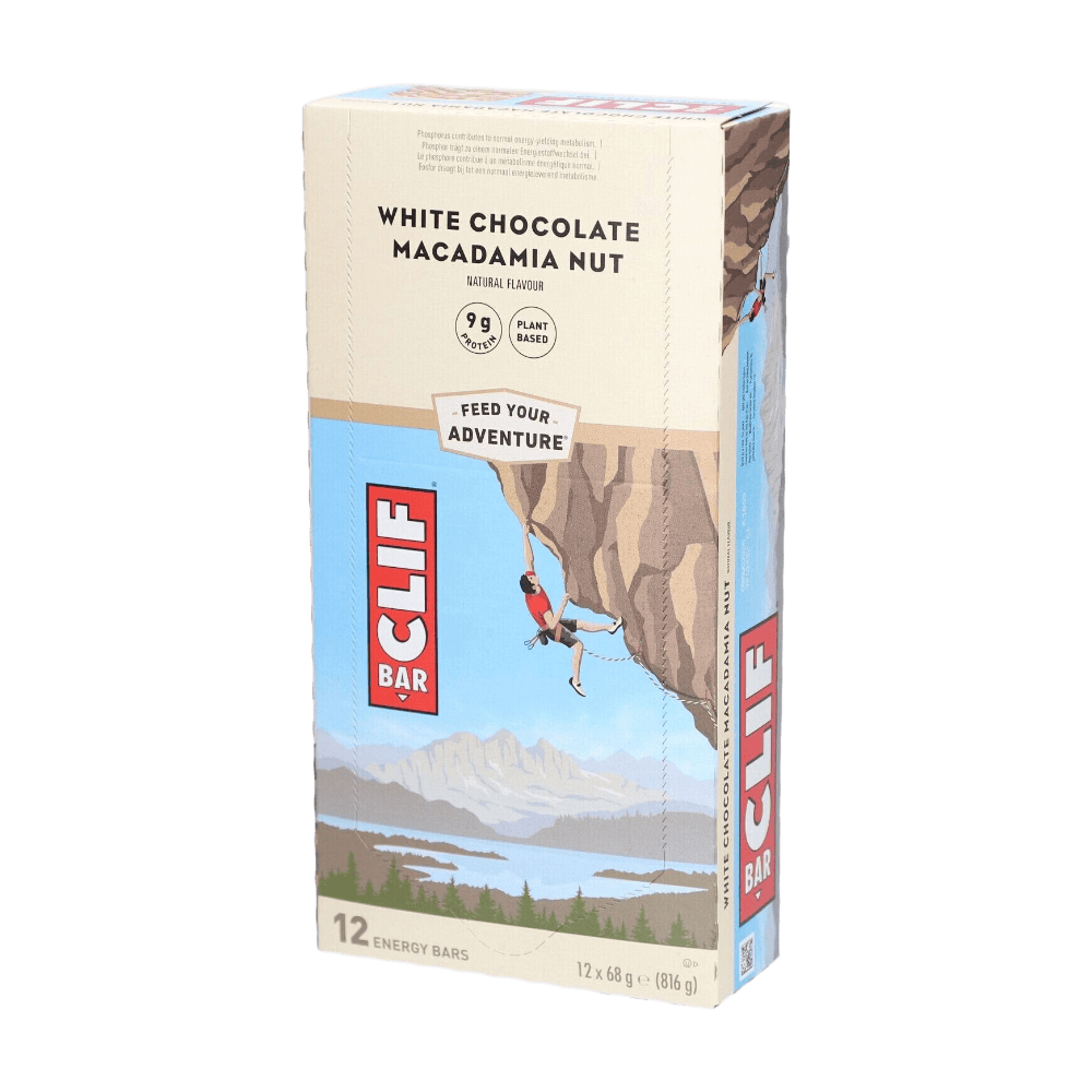 CLIF Bar Barre énergétique noix de macadamia et chocolat blanc, 12 x 68 g
