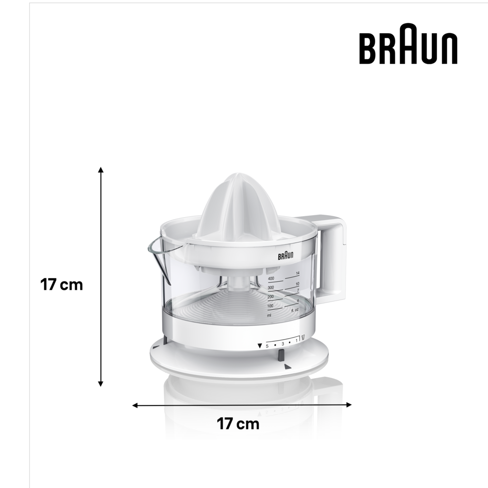 BRAUN Tribute Collection, Presse-agrumes Électrique, CJ3000WH, Blanc