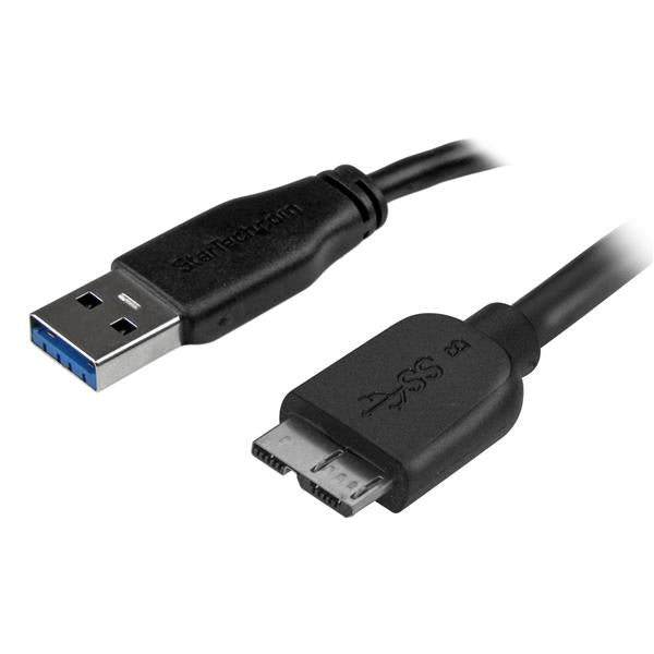 StarTech.com Câble SuperSpeed USB 3.0 Slim A vers Micro B, 2 m, Noir