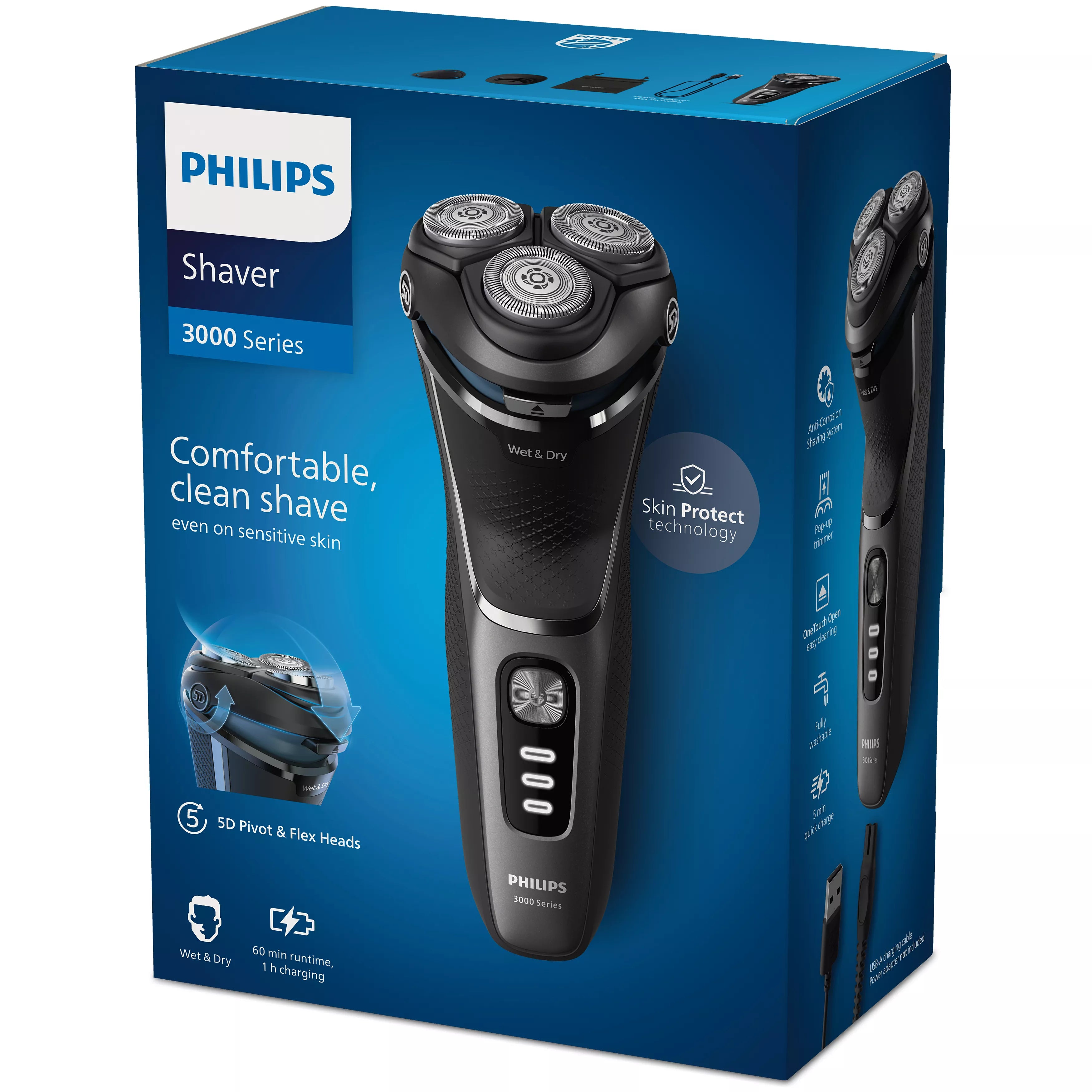 Philips Shaver 3000 Series S3343/13 Rasoir électrique 100 % étanche