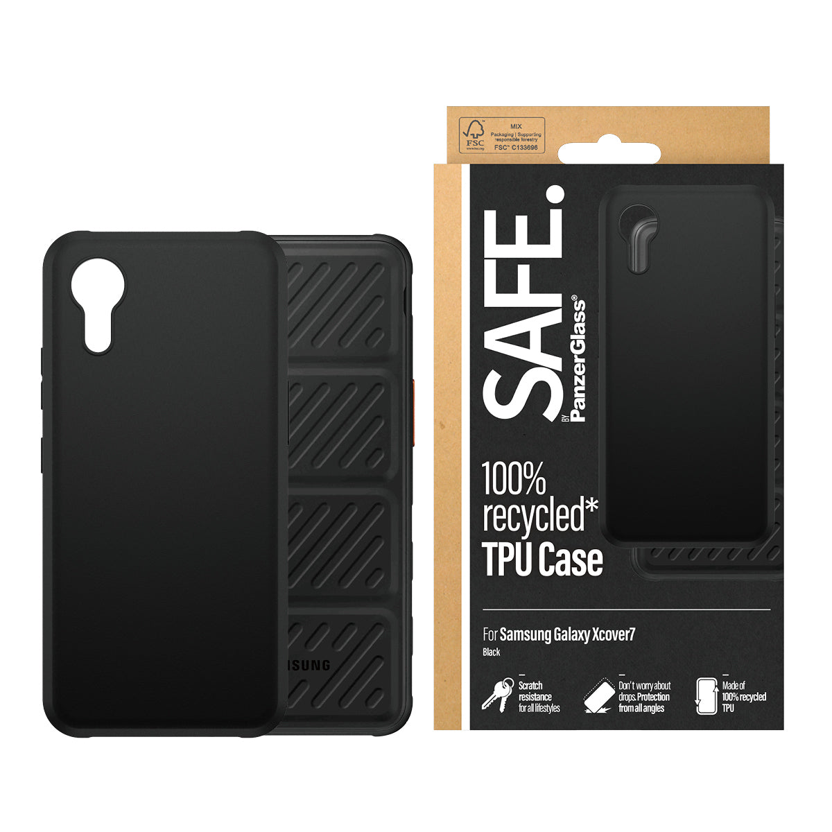PanzerGlass PanzerGlass SAFE. by ® TPU Case Black Samsung Galaxy Xcover7 coque de protection pour téléphones portables Housse Noir