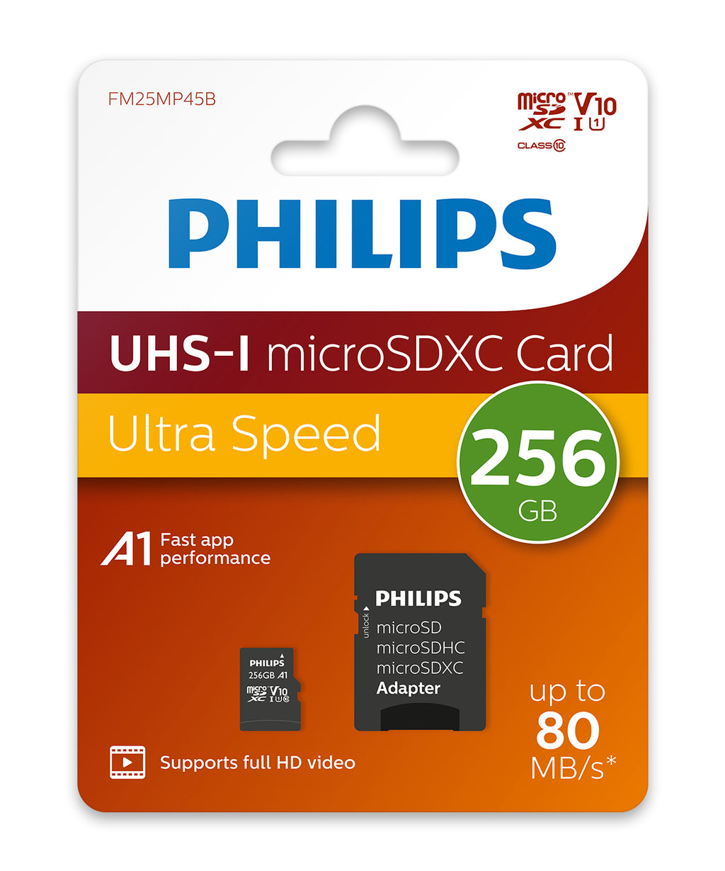 Philips Philips FM25MP45B/00 mémoire flash 256 Go MicroSDHC UHS-I Classe 10