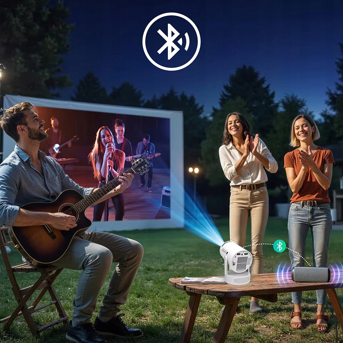 Mini-projecteur Android portable avec Wi-Fi, projection Full HD et Bluetooth, équipé d'une batterie Zenwire K400