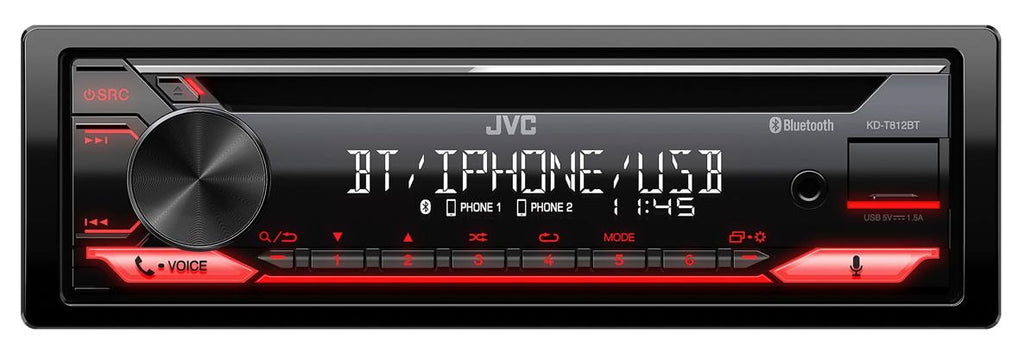 JVC KD-T812BT Noir, Rouge 200 W Bluetooth