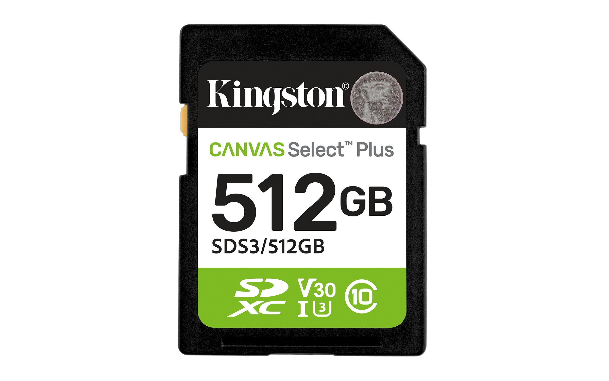 Kingston Technology 512 Go SDXC Canvas Select Plus Gen3 150 Mo/s C10 UHS-I U3 V30