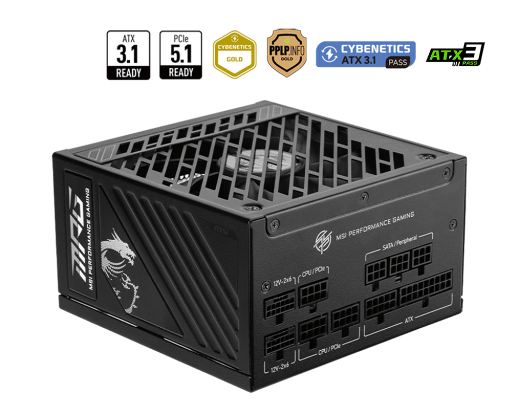 MSI MPG A1250GS PCIE5 unité d'alimentation d'énergie 1250 W 20+4 pin ATX ATX Noir