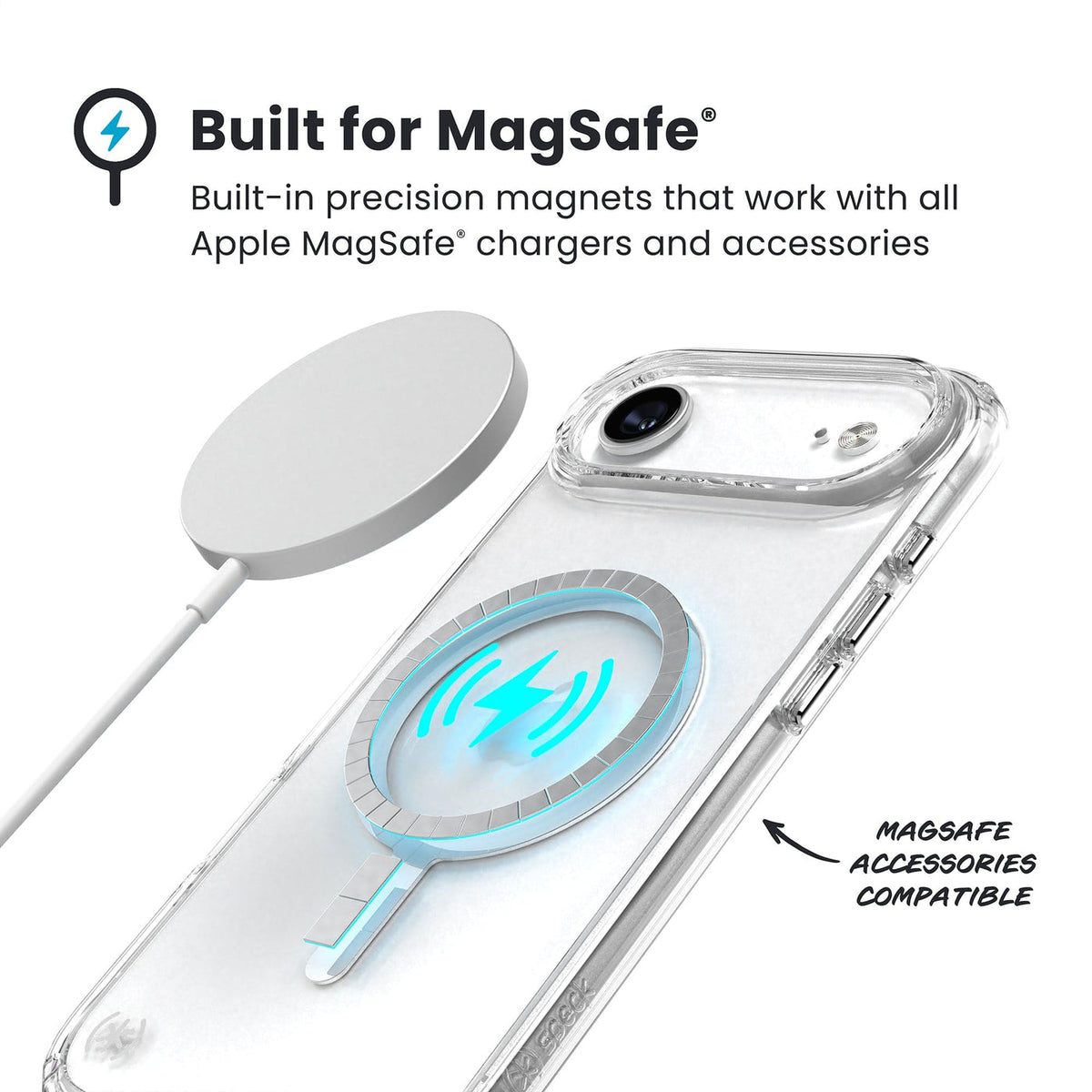 Speck 150963-3240 Coque de Protection pour iPhone Air 6.5", Transparent et Argent