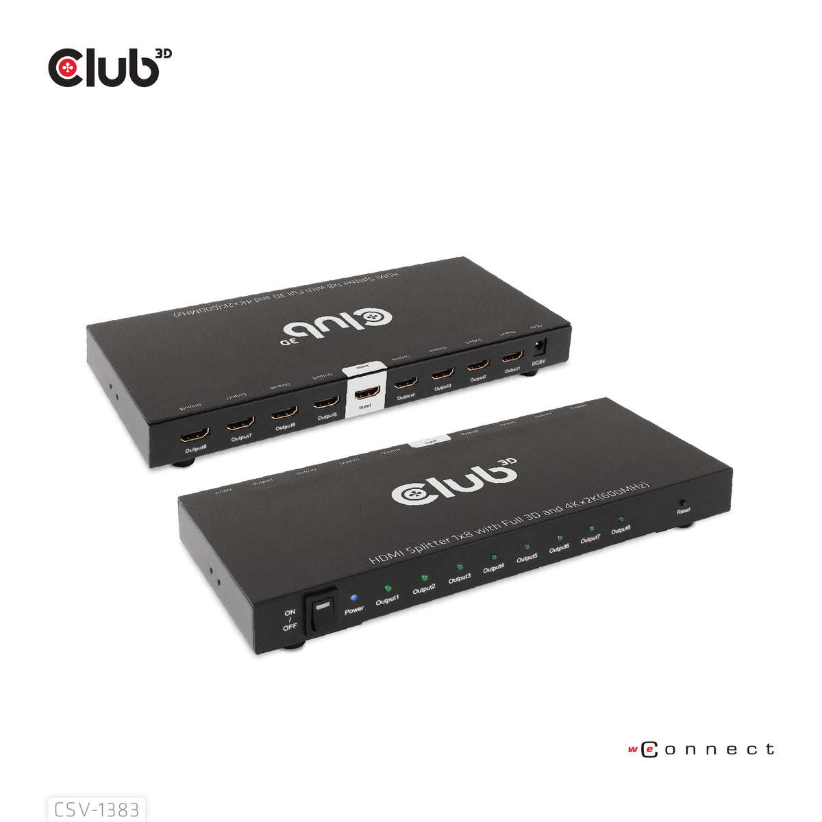CLUB3D CSV-1383 Répartiteur Vidéo HDMI vers 8x HDMI 4K Ultra HD